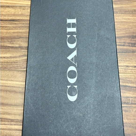 Coach Jillian slingback black leather Heels with gold logo plate, Size 7, new - Picture 5 of 5